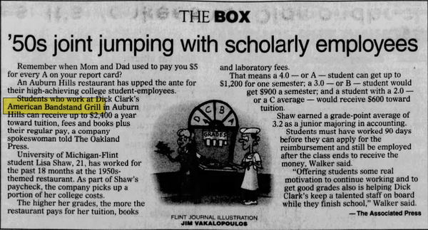 Dick Clarks American Bandstand Grill - Oct 23 2001 Article (newer photo)